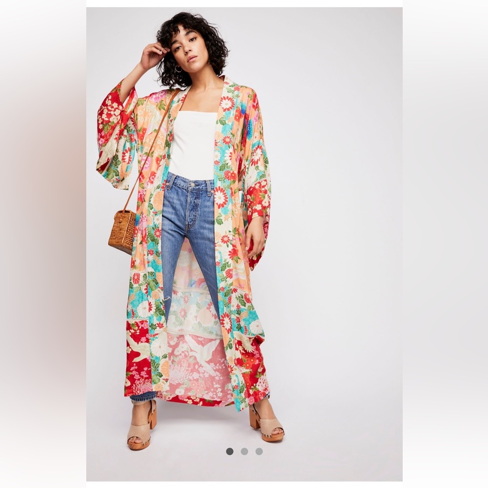 Spell designs Delilah patchwork maxi kimono ruby One Size brand new with tags - Picture 12 of 13